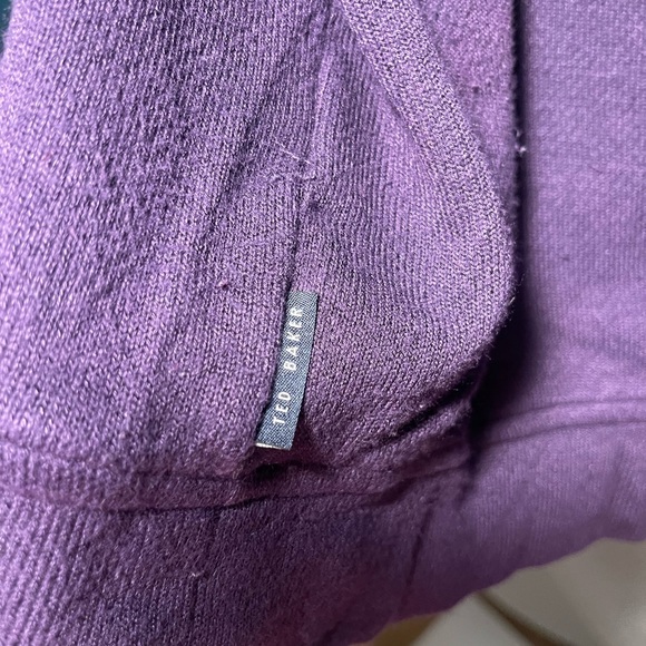 Ted Baker 1/4 Zip Long Sleeve Purple Pullove Sweatshirt Viscose - Picture 6 of 9